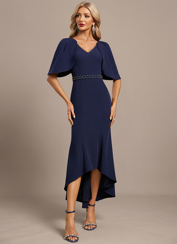 Robe Asymétrique Sirène Bleu Nuit - gallery 3