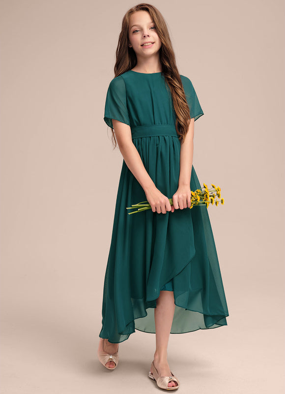 Robe Asymétrique Mousseline Émeraude