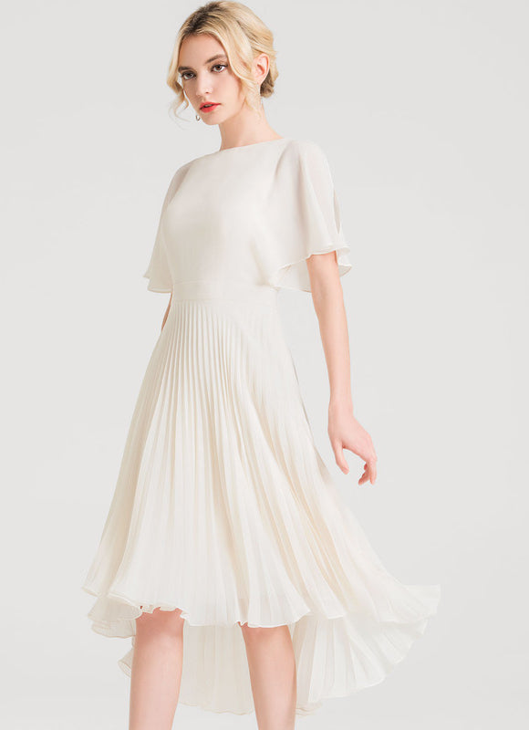 Robe Asymétrique Plissée Aérienne - gallery 3