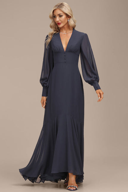 Robe Bleu Marine Asymetrique