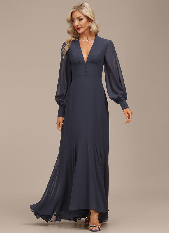 Robe Bleu Marine Asymetrique