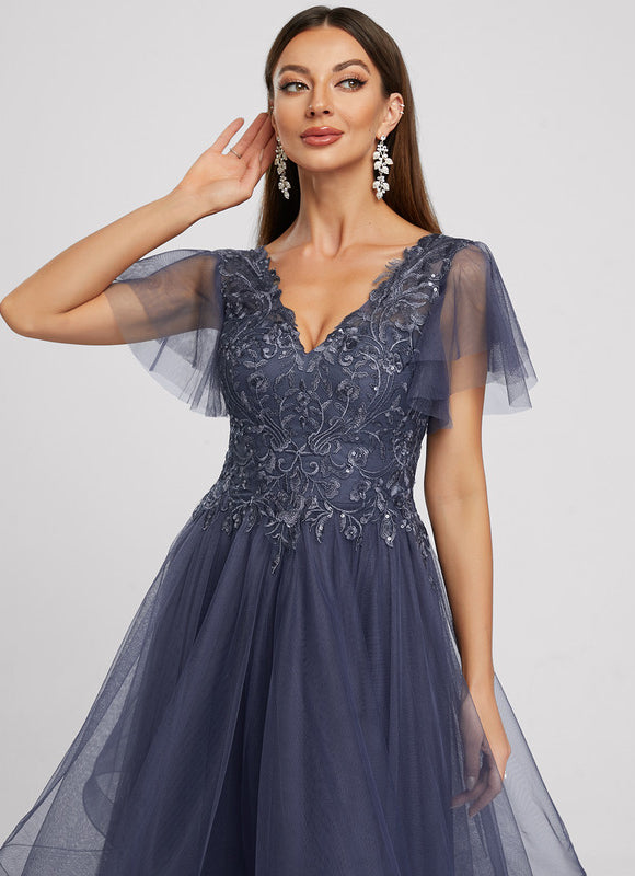Robe Asymétrique Tulle Asymétrique Scintillante - gallery 1