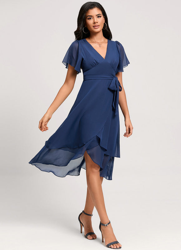 Robe Asymétrique Fluide Vert Pâle - gallery 3