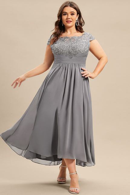 Robe Asymétrique Illusion Grise - gallery 4