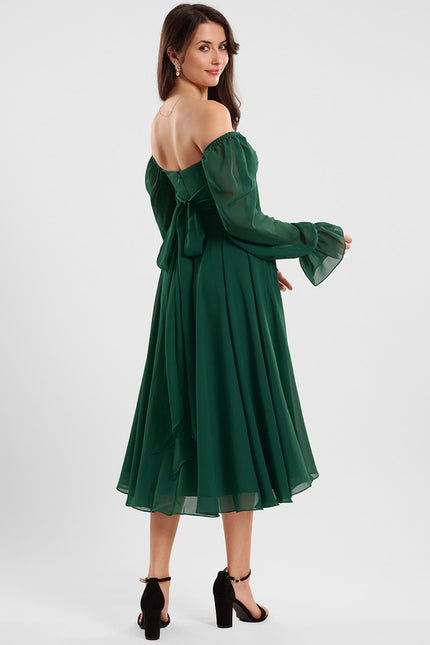 Robe Asymétrique Fluide Vert Pâle - gallery 7
