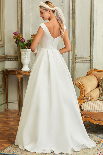 Robe Asymétrique Satinée Épurée - gallery 2