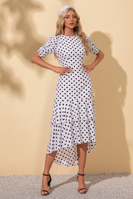 Robe Asymétrique À Pois Chic - gallery 2