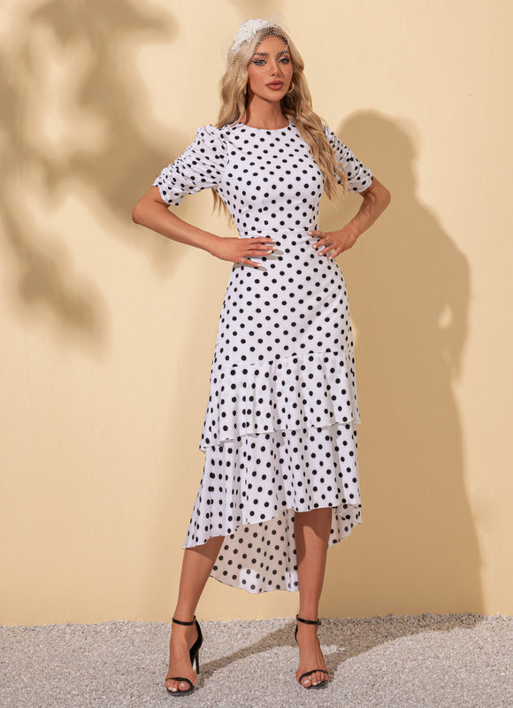 Robe Asymétrique À Pois Chic - gallery 2