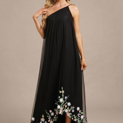 Robe Trapèze Asymétrique Fleurie