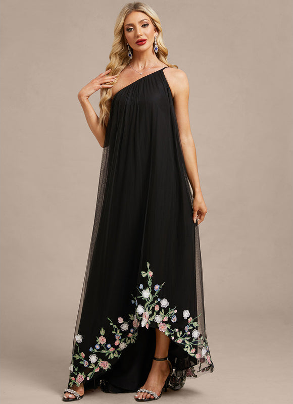 Robe Trapèze Asymétrique Fleurie