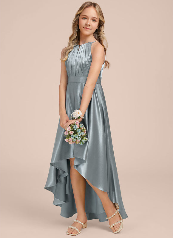 Robe Asymétrique Satinée Asymétrique Marine