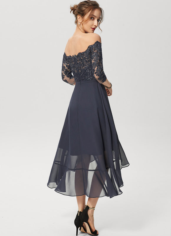 Robe Asymétrique Soirée Brodée - gallery 3