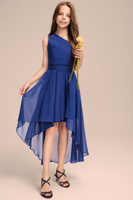 Robe Asymétrique Chiffon Bleu - gallery 1