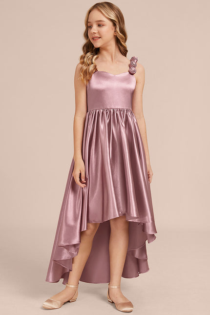 Robe Asymétrique Satinée Florale Enfant - gallery 3