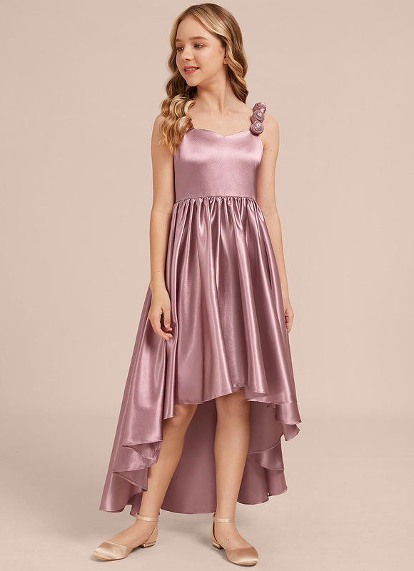 Robe Asymétrique Satinée Florale Enfant - gallery 3