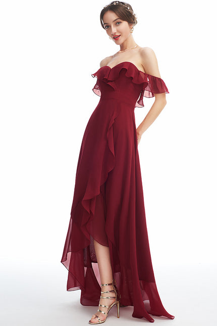Robe Asymétrique Mousseline Volante