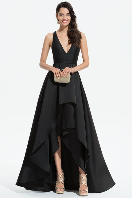 Robe Asymétrique Noir Élégant - gallery 1