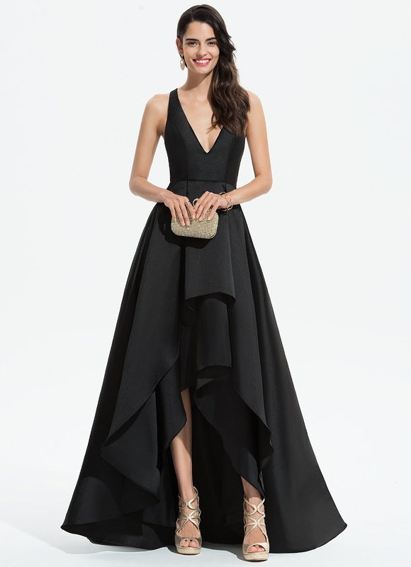 Robe Asymétrique Noir Élégant - gallery 1