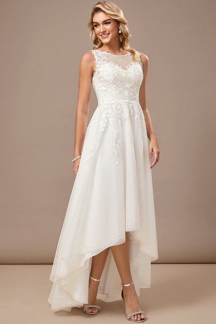 Robe Longue Asymétrique En Tulle - gallery 5