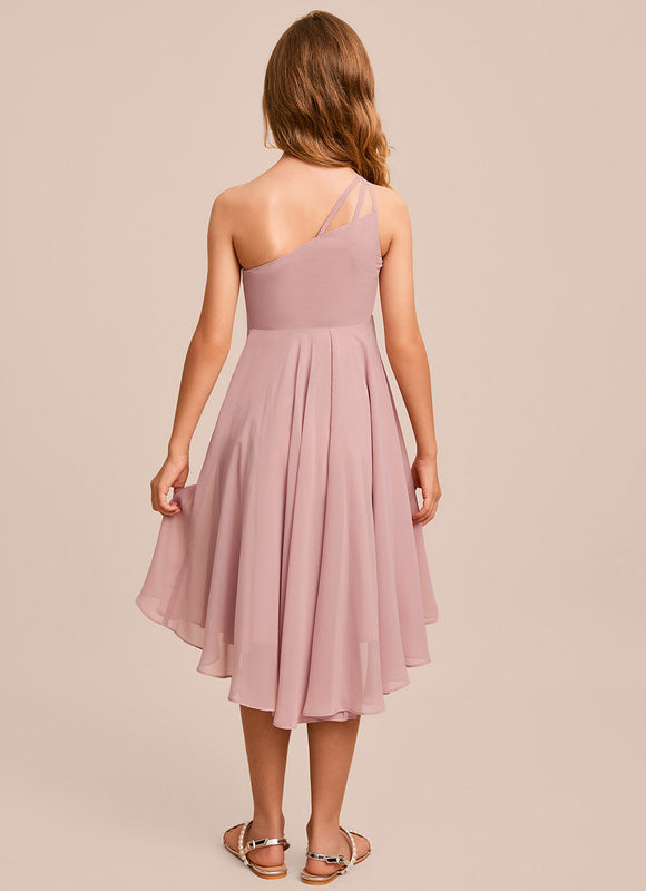Robe Asymétrique En Mousseline Légère - gallery 4