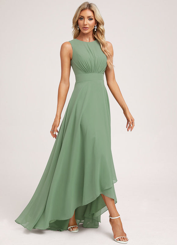 Robe Asymétrique Fluide Vert Émeraude - gallery 3