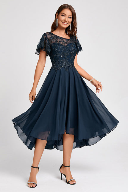 Robe Asymétrique Élégante Marine