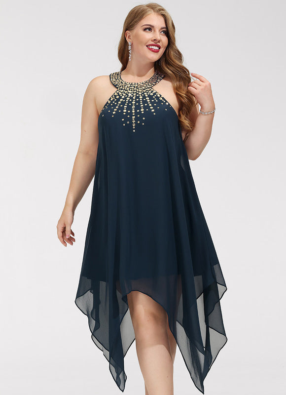 Robe Asymétrique Chic Asymétrique Perlé - gallery 4