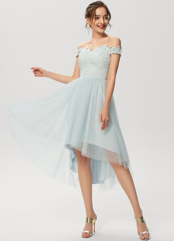 Robe Asymétrique Tulle Ciel - gallery 2