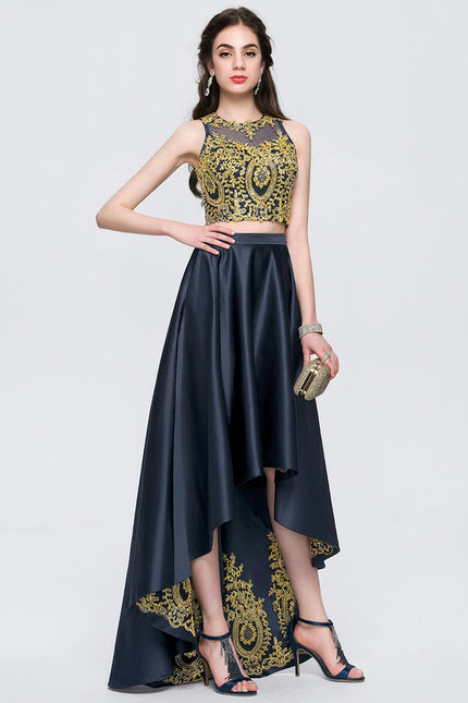 Robe Asymétrique Satinée Éclatante - gallery 2