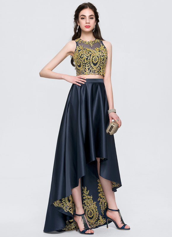 Robe Asymétrique Satinée Éclatante - gallery 2