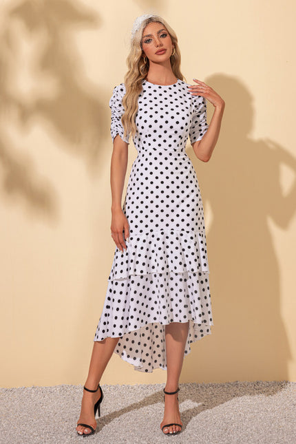 Robe Asymétrique À Pois Chic - gallery 1