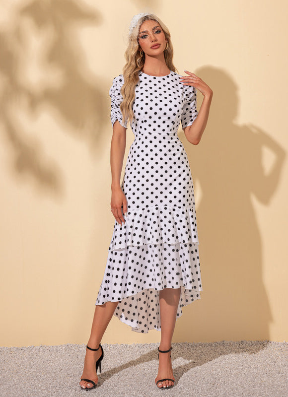 Robe Asymétrique À Pois Chic - gallery 1