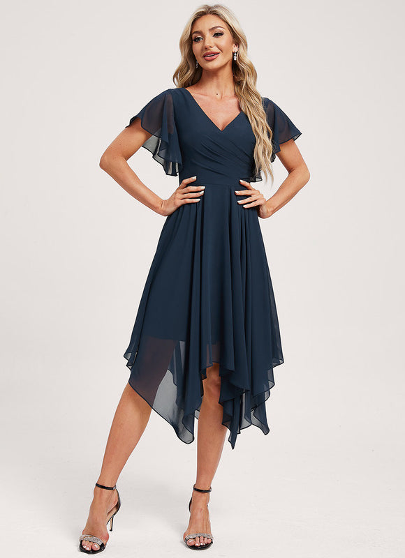 Robe Asymétrique Fluide Vert Pâle - gallery 2