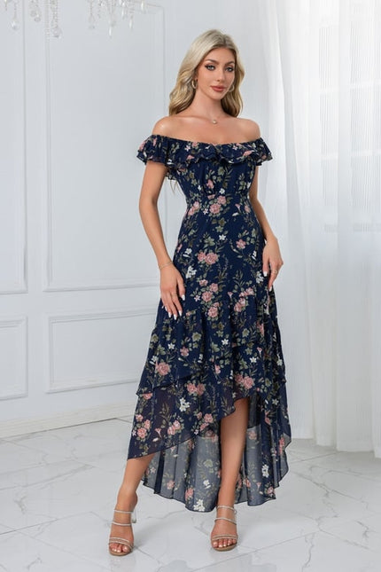 Robe Asymétrique Sirène Florale - gallery 4