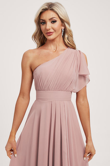 Robe Asymétrique Asymétrique Rose Élégante - gallery 3