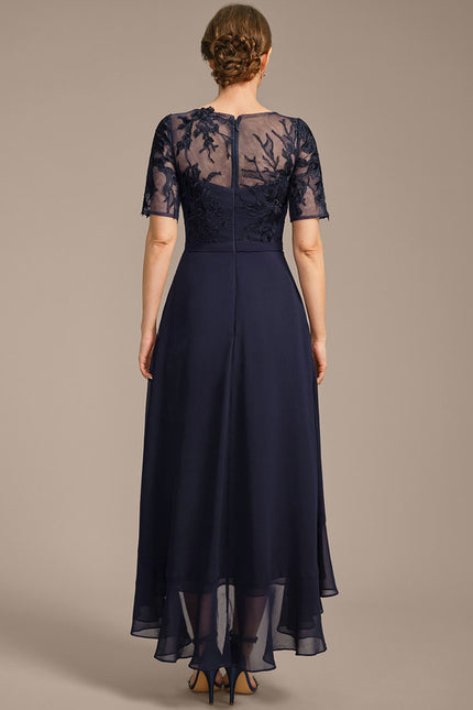 Robe Asymétrique Marine Élégante - gallery 6