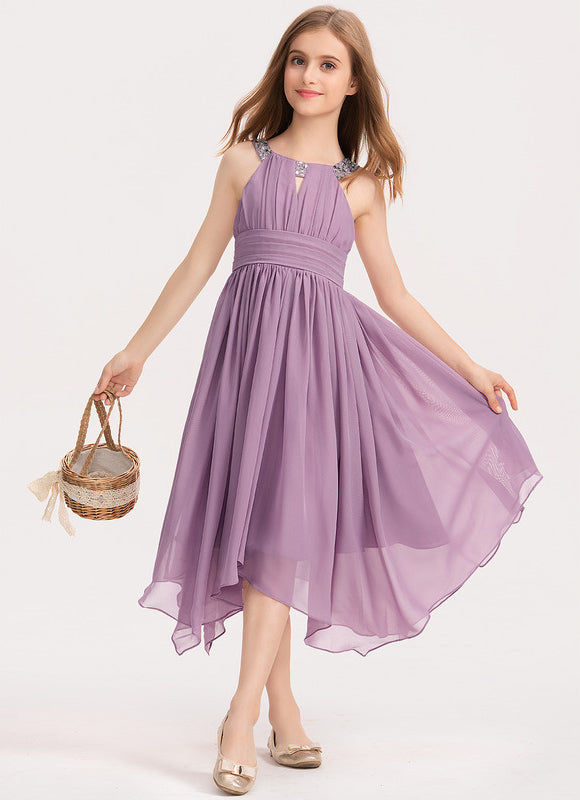 Robe Asymétrique Lavande Élégante