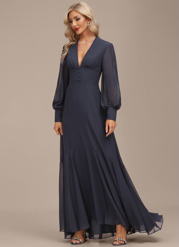 Robe Bleu Marine Asymetrique - gallery 5