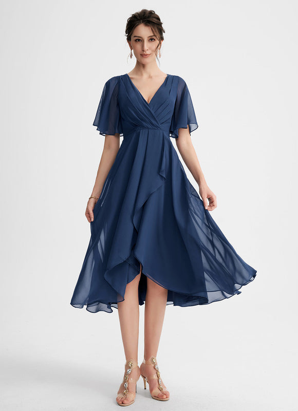Robe Asymétrique Fluide Vert Pâle - gallery 3