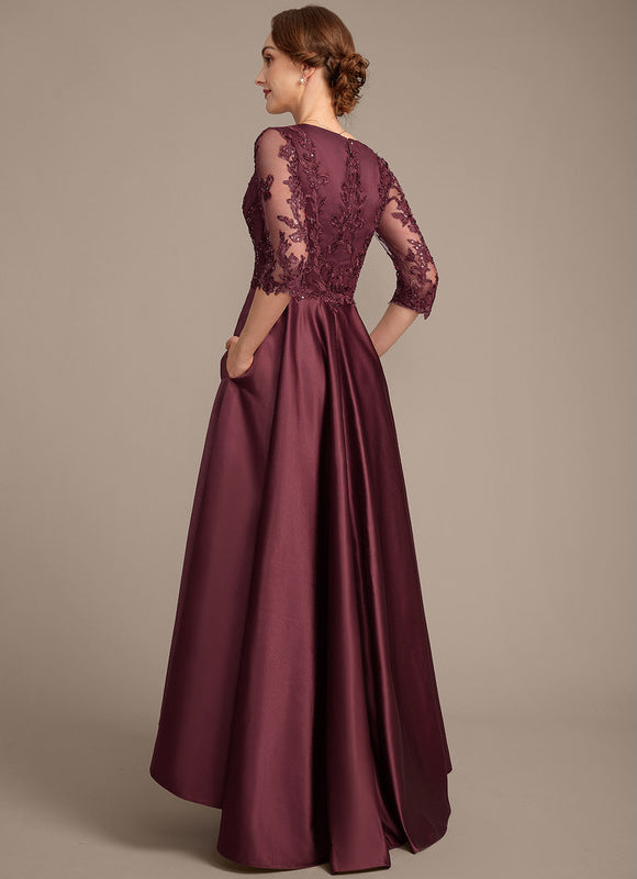 Robe Asymétrique Satinée Bordeaux Élégante - gallery 6