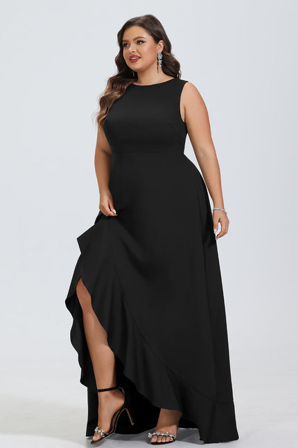 Robe Asymétrique Noire Volante - gallery 5