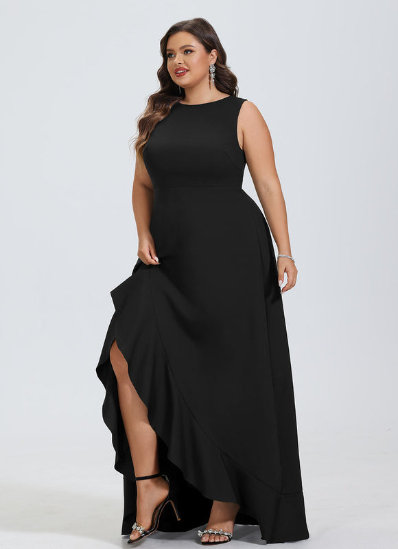 Robe Asymétrique Noire Volante - gallery 5