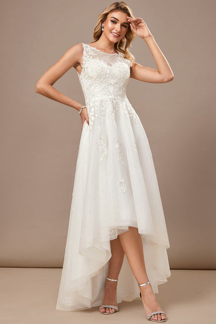 Robe Longue Asymétrique En Tulle - gallery 3