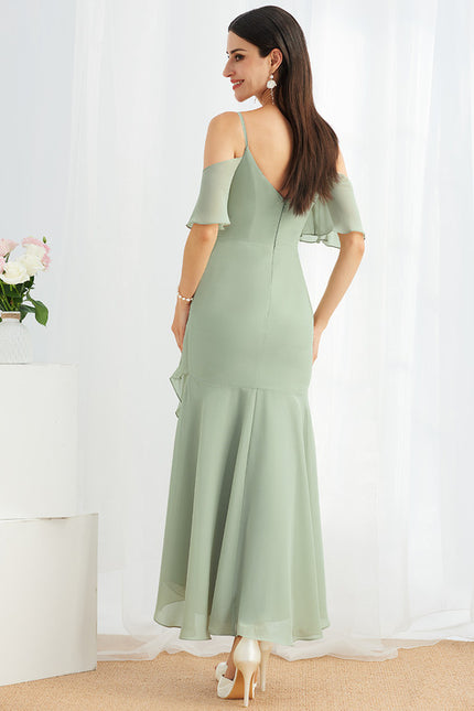 Robe Asymétrique Fluide Bleu Ciel - gallery 3