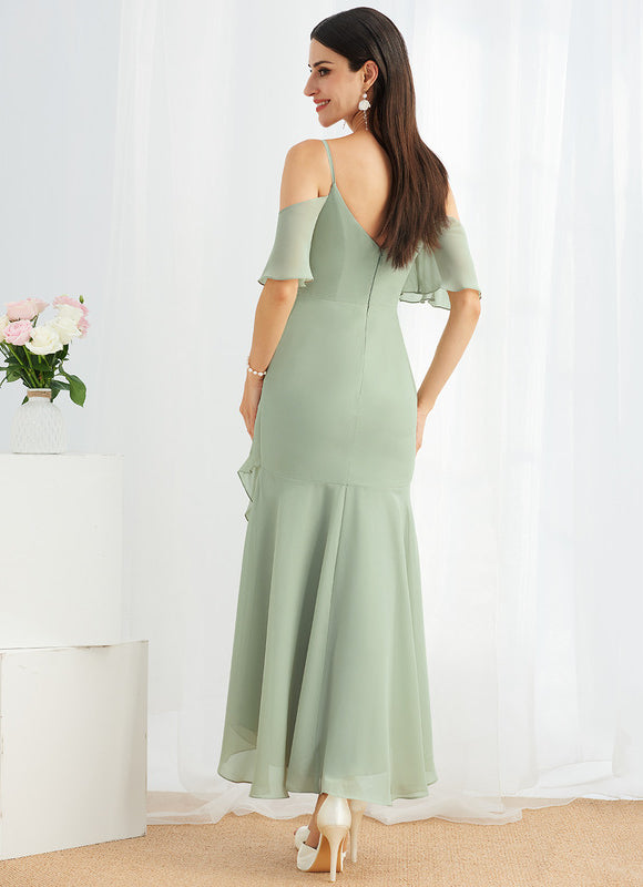 Robe Asymétrique Fluide Bleu Ciel - gallery 3