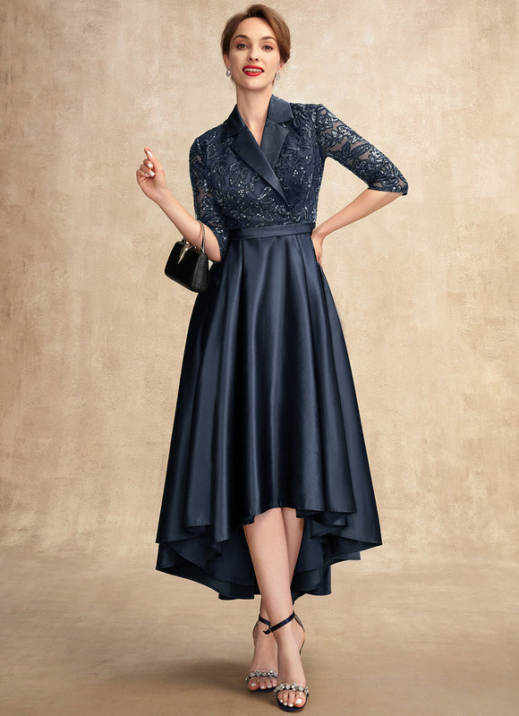 Robe Asymétrique Satinée Nuit - gallery 3