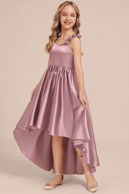 Robe Asymétrique Satinée Florale Enfant