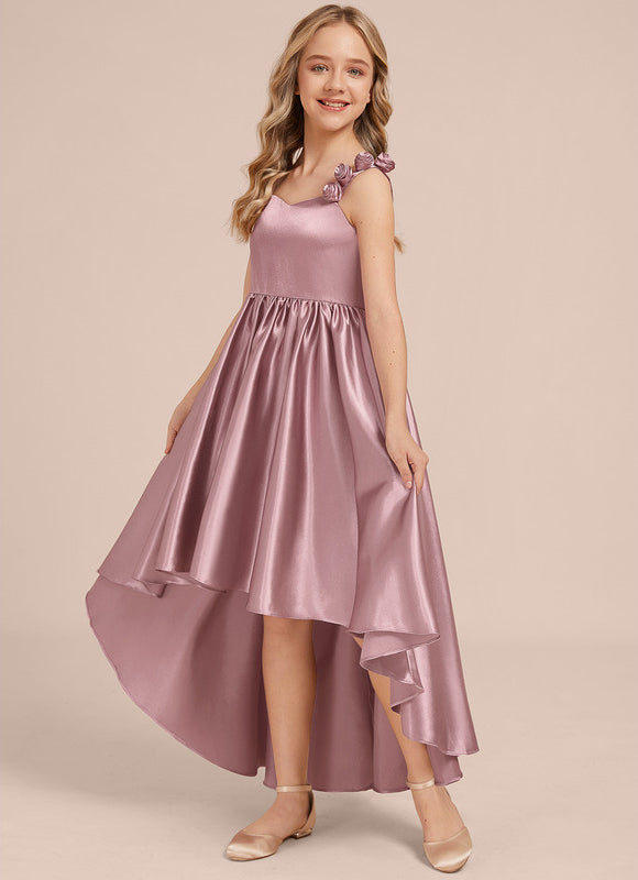 Robe Asymétrique Satinée Florale Enfant