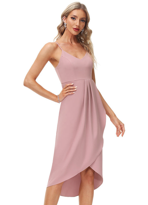 Robe Asymétrique Satin De Sable