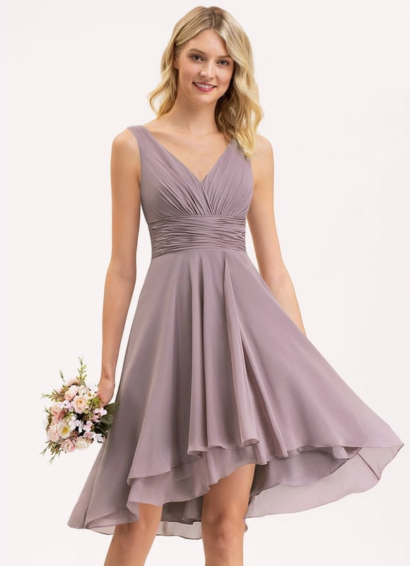 Robe Asymétrique Fluide Vert Pâle